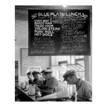Trucker's Cafe, 1940. Vintage Photo