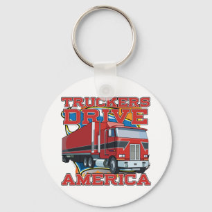 Truckers Drive America Key Ring