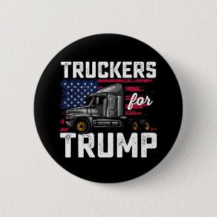 Truckers For Trump Presidential Election Vintage 6 Cm Round Badge