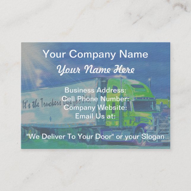 Truckers Freight Company Heavy Transport Biz Card (Front)
