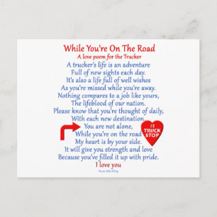 Trucker's Love Poem Postcard