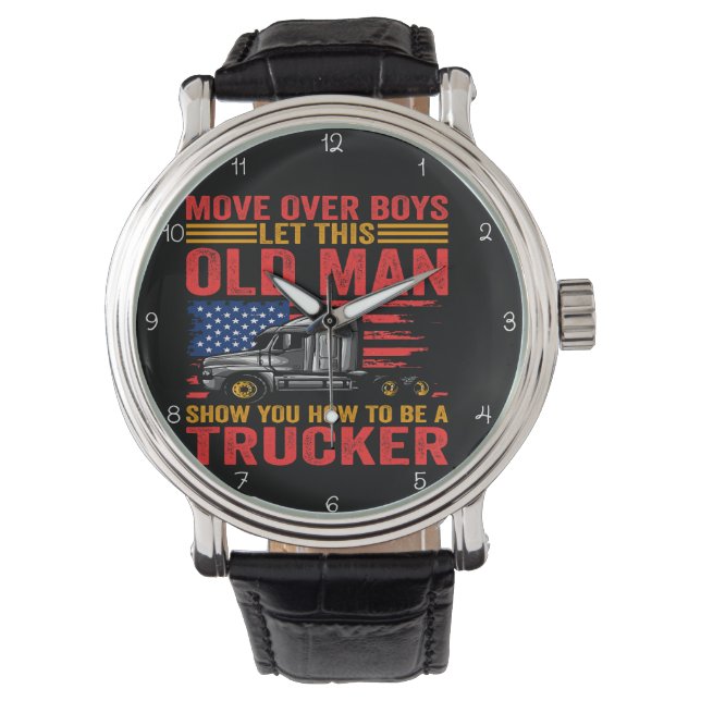 Truckers Move America: Flag Background Watch (Front)