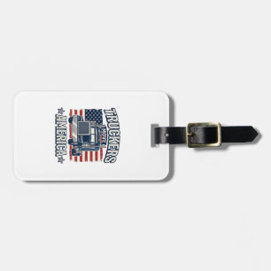 Truckers Move America Vintage Truck Shirt Design_1 Luggage Tag