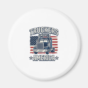 Truckers Move America Vintage Truck Shirt Design_1 Magnet