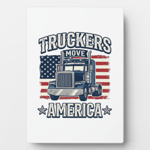 Truckers Move America Vintage Truck Shirt Design_1 Plaque