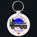 Truckers Novelty King Of The Road Graphic Key Ring<br><div class="desc">Trucker themed graphic with a truck and fun text which reads "All Fuelled Up & Ready To Go,  King of the Road" Ideal gift idea for a truck driver.</div>