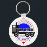 Truckers Novelty King Of The Road Graphic Key Ring<br><div class="desc">Trucker themed graphic with a truck and fun text which reads "All Fuelled Up & Ready To Go,  King of the Road" Ideal gift idea for a truck driver.</div>