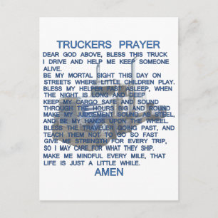 Truckers Prayer Postcard