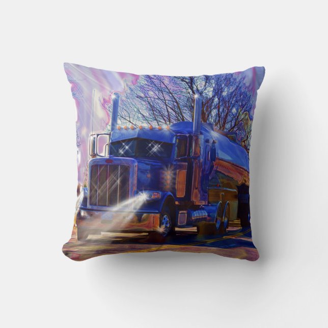 Truckers Tanker Lorry Heavy Transport Gift Cushion (Front)