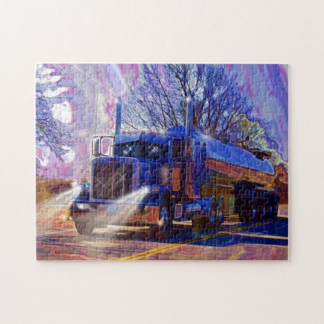 Truckers Tanker Lorry Heavy Transport Gift Jigsaw Puzzle (Horizontal)