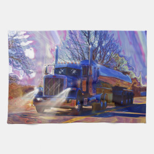 Truckers Tanker Lorry Heavy Transport Gift Tea Towel