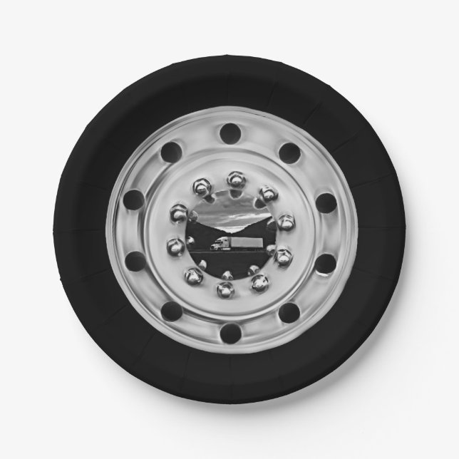 Trucker's Wheel Paper Plate (Front)