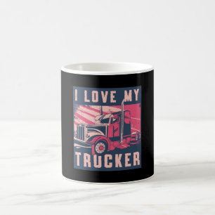 Truckers Wife I Love My Trucker Wife Truck Funny Coffee Mug