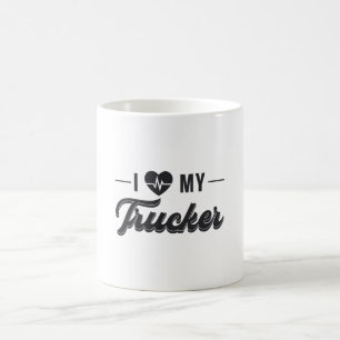 Truckers Wife I Love My Trucker Wife Vintage Funny Coffee Mug
