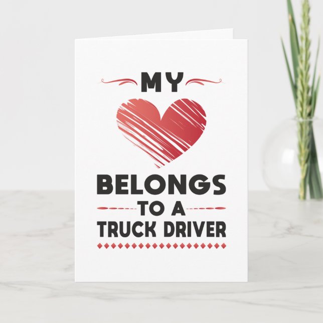 Truckers Wife Trucker Wife Truck Love Gift Idea Card (Front)
