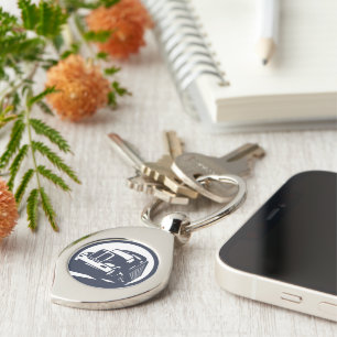 TruckerSucker - image icon - metal swirl key chain