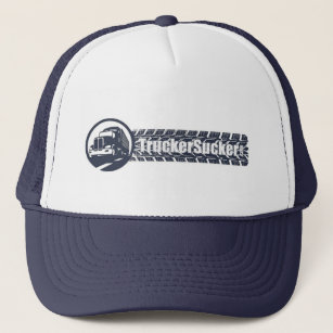 TruckerSucker tire tread icon - trucker hat - blue