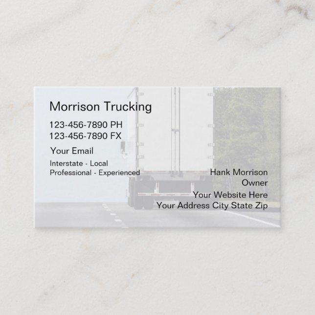 Trucking Business Cards (Front)
