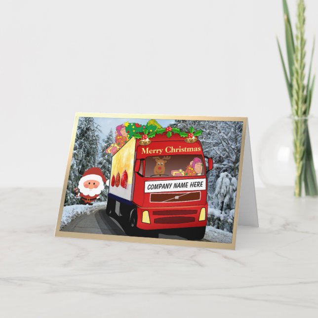Trucking Business Company Christmas Card (Front)