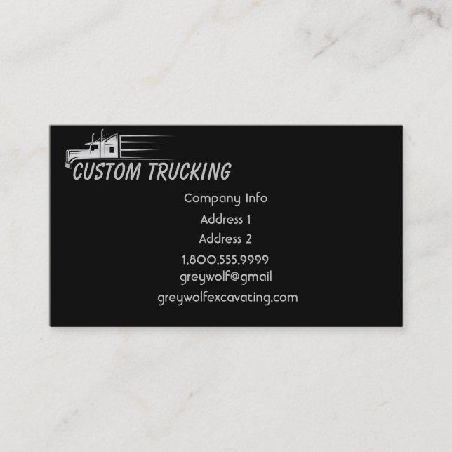 Trucking Cartage Transportation Shipping Business Card (Front)
