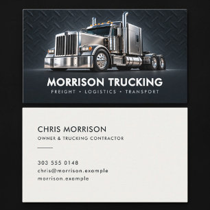 Trucking Chrome Semi Truck Diamond Plate Business Card