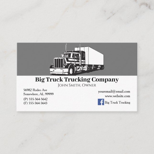 Trucking Company Business Card (Front)