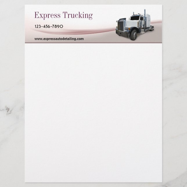 Trucking Company Customized Letterhead (Front)