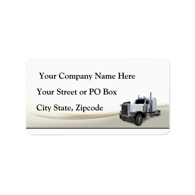 Trucking Company Label (Front)