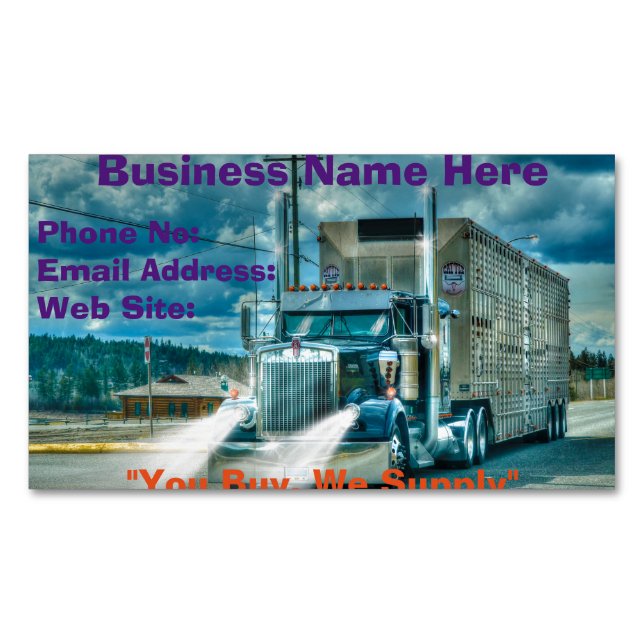 Trucking Firms Delivery Transport Biz Cards (Front)