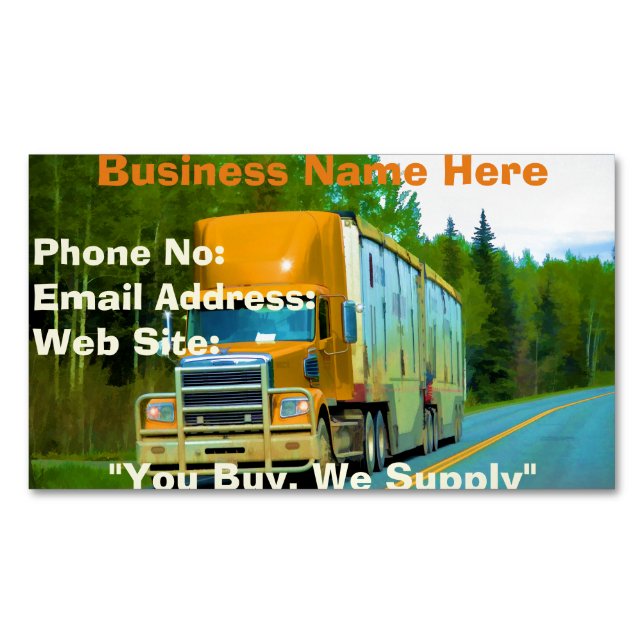 Trucking Firms Delivery Transport Biz Cards (Front)