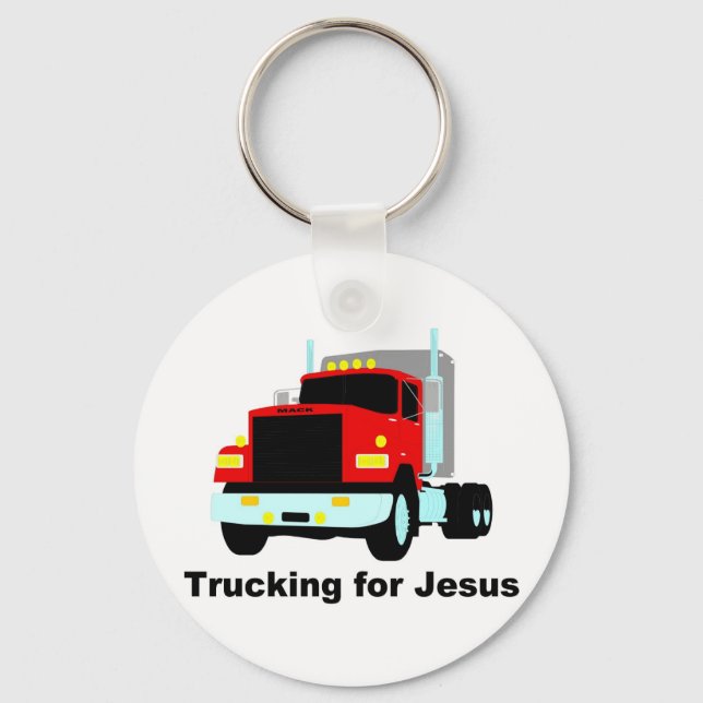 Trucking for Jesus Key Ring (Front)