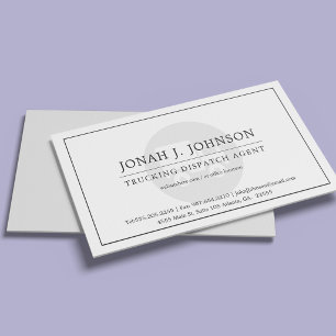 Trucking Industry Minimal Style BW Business Card