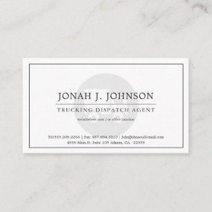 Trucking Industry Minimal Style BW Business Card
