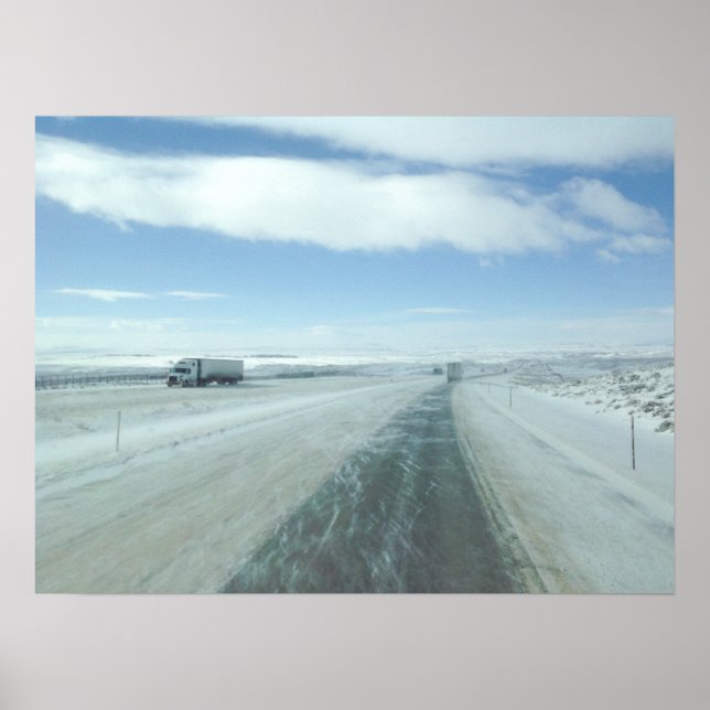 Trucking Interstate 80 Wyoming USA Poster (Front)