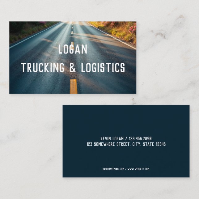 Trucking Logistics Business Card (Front/Back)