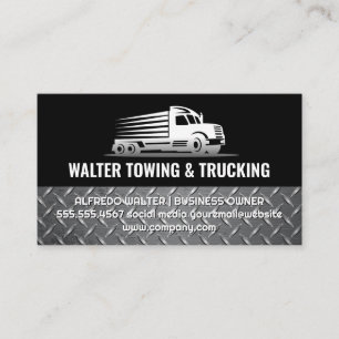 Trucking Logo Steel Trim Business Card