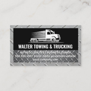Trucking Logo Steel Trim Logistics Business Card