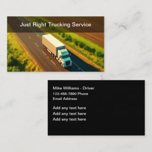 Trucking Service Professional Driver Business Card