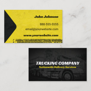 Trucking Services Black and Yellow Business Card