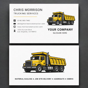 Trucking Services Dump Truck Business Card
