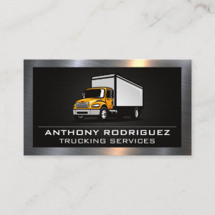 Trucking Services Metallic Border Business Card