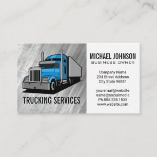 Trucking Services   Semi Truck   Transport Business Card