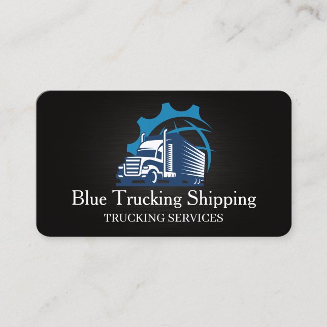 Trucking Shipping Corporate Global Logo Business Card (Front)