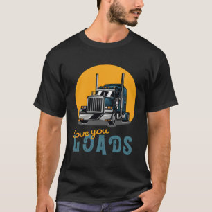 Trucking Tees Unisex Semi Truck Teal Orange Love