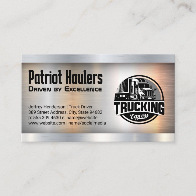 Trucking Transport | Deliveries Business Card (Front)