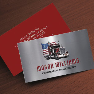 Trucking Transport Trucker Company American Flag Business Card
