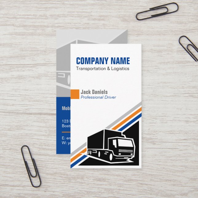 Trucking | Transportation & Logistic Business Card (Front/Back In Situ)