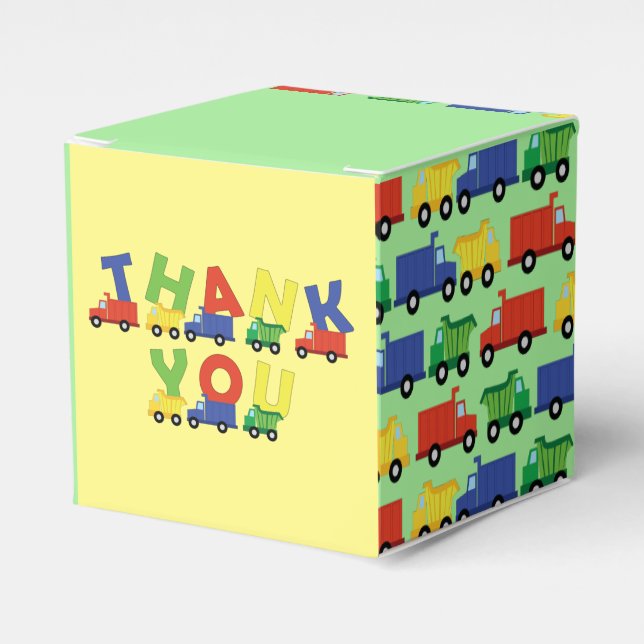 Trucks Baby Shower Favour Box (Front Side)