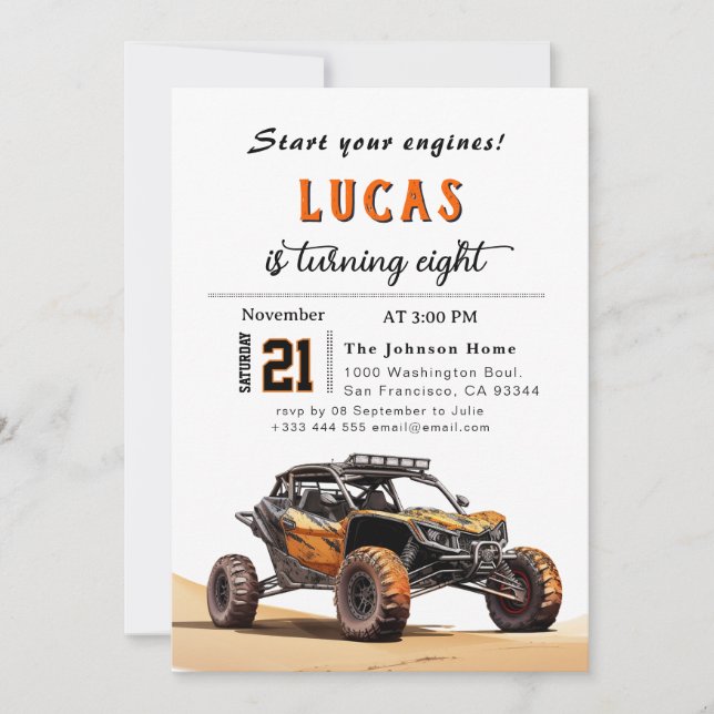 Trucks Birthday Party Invitation (Front)