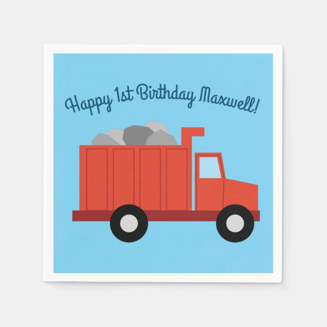 Trucks Birthday Party Napkin (Front)